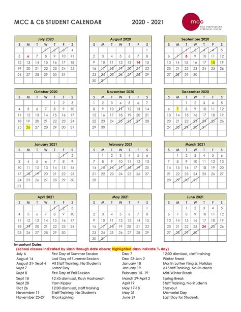 Matc Calendar